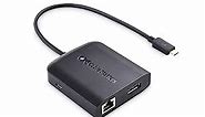 Cable Matters USB C Multiport Adapter (USB C Hub DisplayPort 1.4), 2X USB 2.0, 480Mbps Ethernet, and 100W Charging in Black - Thunderbolt 4 / USB4 / Thunderbolt 3 Port Compatible with MacBook Pro