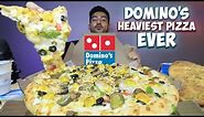 DOMINO'S HEAVIEST CHEESE PIZZA EVER 🍕THE CHEESE DOMINATOR PIZZA WITH ALL TOPPINGS AVAILABLE MUKBANG