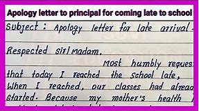 Write Apology letter to principal for coming late to school |How to write easy simple Apology letter