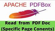 Apache PDF Box Tutorials -5) Read Data From PDF Document | PDFTextStripper in Apache PDF Box