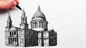 How to Draw a Cathedral: St.Paul's Cathedral London: Buildings in Perspective
