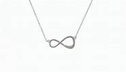 Sterling Silver Diamond Infinity Symbol Necklace 16in