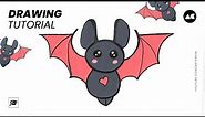 Learn to Draw a Charming Bat in Just a Few Steps | Easy Bat drawing and painting | Art Creek