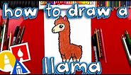 How To Draw A Cartoon Llama