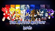 Sonic All Forms And Power Levels | Power Levels Over the Years