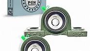 PGN UCP201-8 Pillow Block Bearing - Pack of 2 Mounted Pillow Block Bearings - Chrome Steel Bearings with 1/2" Bore - Self Alignment