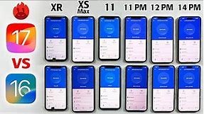 iOS 17 vs iOS 16 Benchmark Test - iPhone XR vs XS Max vs 11 vs 11 Pro Max / 12 Pro Max / 14 Pro Max