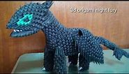 Papercraft 3d origami toothless night fury dragon tutorial part 3