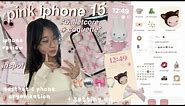 🎧🎀 PINK IPHONE 15 *coquette/ balletcore* - what’s on my phone | aesthetic unboxing + review iOS 17
