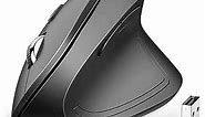 iClever Ergonomic Mouse, WM101 Wireless Vertical Mouse 6 Buttons with Adjustable DPI 1000/1600/2000/2400 Comfortable 2.4G Optical Ergo Mouse for Laptop, Computer, Desktop, Windows, Mac OS, Gray Black