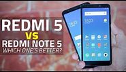 Xiaomi Redmi 5 vs Redmi Note 5 🔥 Camera, Performance, Specs Compared!