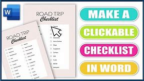 How to make a CLICKABLE CHECKLIST in Word | Microsoft Word tutorials