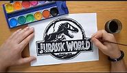 How to draw a Jurassic World logo
