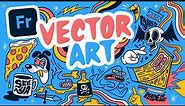 How To Make Vector Art in Adobe Fresco! From Sketch to Finished Products.