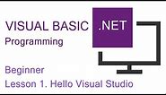 Visual Basic.NET Programming. Beginner Lesson 1. Hello Visual Studio