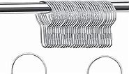 60 Pieces Metal Shower Curtain Hooks Hanging Shower Clips Metal Shower Curtain Rings Practical Reusable Shower Curtain Hangers for Bathroom Bedroom Kitchen Home Curtain Applications (Silver)