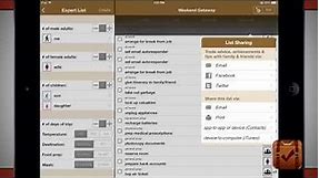 Packing Pro - travel packing list app demo on iPad
