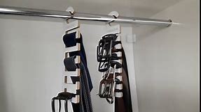 Webstar Belt Hanger Organizer MDF Wood - 8 Racks Men Women Belt Holder Storage for Closet (Belt Hanger 1 Piece, White)