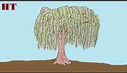 How to draw a willow tree step by step for beginners