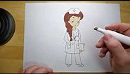 Nurse Coloring Pages: Watch me Draw and Color a Nurse!