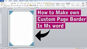 How to Make Own Custom Page Border Desgn in Ms word || Word Tutorial || Word Tips and Tricks ||