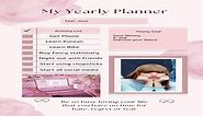 Pink Watercolor Minimalist Lined Yearly Planner