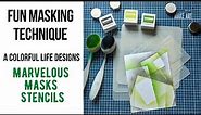 How to use Masking Stencils - Marvelous Masks Technique - A Colorful Life Designs - Ink blending