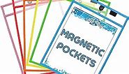 Magnetic Dry Erase Pockets by Two Point (6-Pack) - Plastic Sleeves | Teaching Supplies | Dry Erase Sheets | Dry Erase Sleeves | School Supplies for Teachers | Job Ticket Holders | Office Products