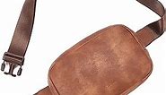 Telena Leather Belt Bag for Women Fashionable Fanny Packs Cross Body Bag Waist Pack Brown