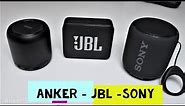 Best Mini Bluetooth Speakers JBL Go 2 - Anker Soundcore Mini - Sony SRS XB10