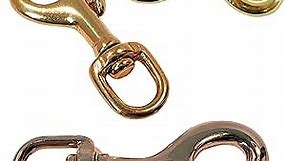 Ravenox Snap Hooks Heavy Duty |(Solid Brass)(3/8" x 10-Pack) | 3/8-inch Swivel Snaps | Keychain Clip with Eye Bolt | Swivel Hook, Bolt Snap for Scuba, Flagpoles, Horse Leads, Leashes | Rope Hardware