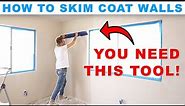 HOW TO SKIM COAT OVER TEXTURE LIKE A PRO!! DIY SMOOTH WALLS