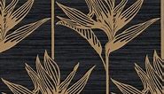 Bird of Paradise Black & Gold Wallpaper - Bed Bath & Beyond - 39954350