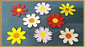 How to make 8 different paper flowers shapes | Easy paper cutting flower craft | DIY easy craft