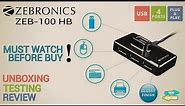 Zebronics - ZEB-100HB - 4Port USB Hub | Best USB Hub? | Unboxing Review & Testing |