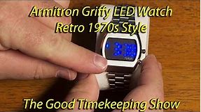 New 1970's Style Retro "Griffy" Armitron LED watch