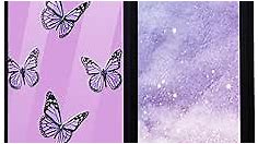 Idocolors Purple Butterfly Case for iPhone 6s/6 Plus, Purple Cute Soft TPU&Hard Back Scratch Resistant Protection Shockproof Girly Cover Case for iPhone 6s Plus