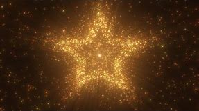 Beautiful Golden Sparkling Star Shape Galaxy Nebula Floating In Space 4K Moving Wallpaper Background