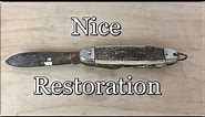 Folding Knife Restoration | Pocket Knife Restoration | COMPLETE RESTORATION