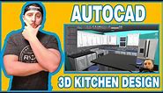 AUTOCAD 2020 - 3D KITCHEN AND CABINET DESIGN PART 1!