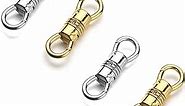 Zpsolution Double Opening Swivel Clasp for Necklace, Clasp Connector for Pendant, Necklace Charm Holder Silver/Gold 4PCS