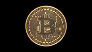 Bitcoin Cryptocurrency Shiny Gold Coin Rotates On Black Background 4K Video Effects HD Background