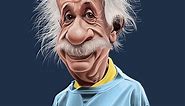 “Albert Einstein Caricature Illustration”. A project by rob_art | Domestika