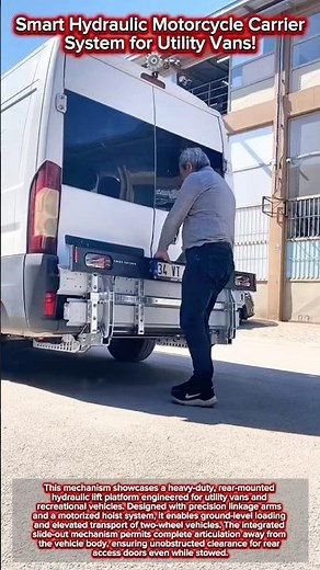 Smart Hydraulic Motorcycle Carrier System for Utility Vans! ⚙️🏍️