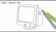 How to Draw a Computer Monitor Step by Step Drawing