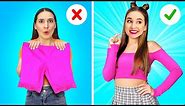GENIUS CLOTHES HACKS FOR POPULAR STUDENTS || Cool Trendy Ideas and Girly Hacks by 123 GO! Series