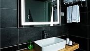 LED Bathroom Mirror Wall-Mounted Vanity Mirror with Anti Fog,Dimmable Waterproof Smart Touch Button Makeup Mirror with Lights Vertical & Horizontal (32x24 Inch)