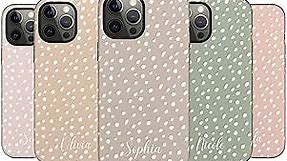 Custom Name White Polka Dots Case, Personalized Name Case, Designed ‎for iPhone 15 Plus, iPhone 14 Pro Max, iPhone 13 Mini, iPhone 12, 11, X/XS Max, ‎XR, 7/8‎