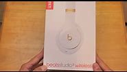 Beats Studio 3 Wireless Headphones UNBOXING - Active Noise Canceling - White and Gold Version