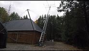 Tilting HAM Radio Antenna Tower Part 3 - Rigging-Operation-Cable Entrance and Grounding